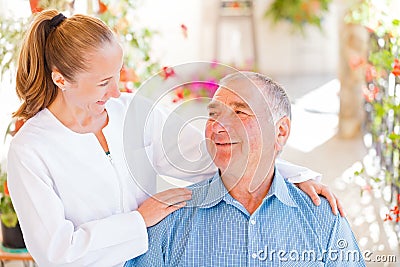 Elderly home care Stock Photo