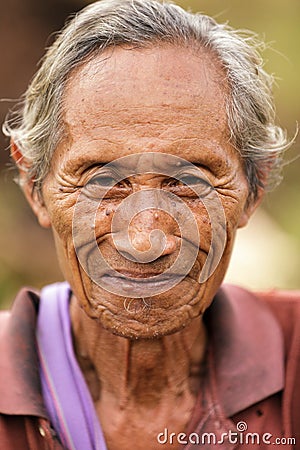 Elderly Karen tribe man portrait Editorial Stock Photo
