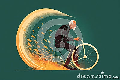 An elderly man, battling addiction, unable to break the cycle. AI generation Stock Photo