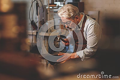 An elderly man in uniform Stock Photo