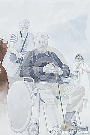 Elderly man in wheelchair Editorial Stock Photo