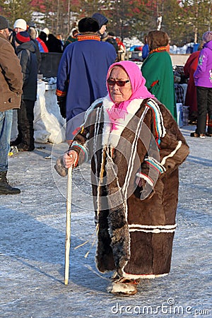 Elderly Nenets woman Editorial Stock Photo