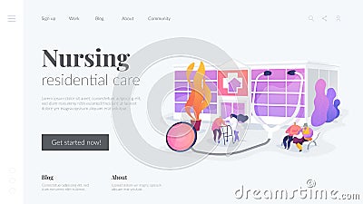 Nursing home landing page concept Vector Illustration