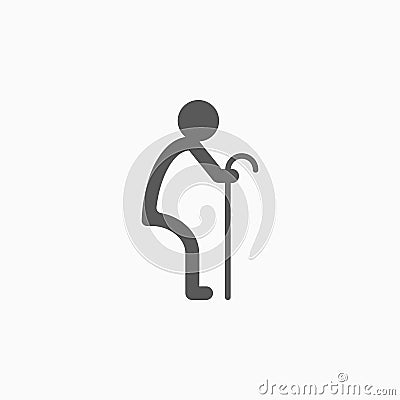 Elderly people icon, , senile, patriarchal, superannuated Vector Illustration