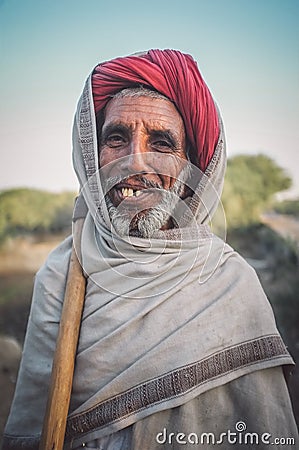 Elderly Rabari tribesman Editorial Stock Photo