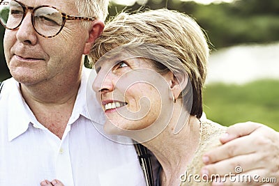 Elderly Senior Couple Romance Love Concept Stock Photo