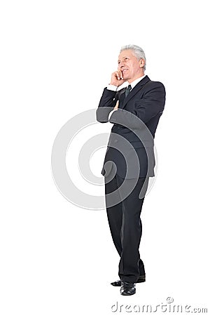 Elderly thoughtful businessman Stock Photo