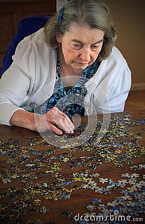 Elderly Woman Pastime Stock Photo