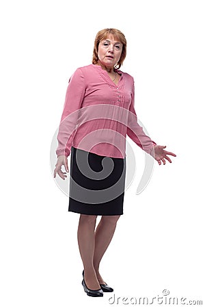 An elderly woman who was deceived, or she does not understand what happened to her Stock Photo