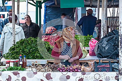 Elderly women selling vegetables Editorial Stock Photo
