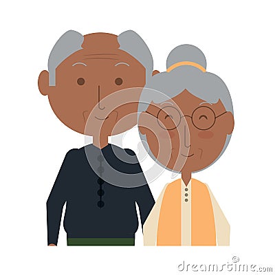 eldery couple icon Cartoon Illustration