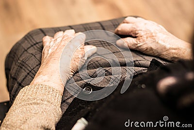 Eldery woman hands Stock Photo