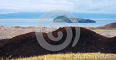 Eldfell volcano at Westman Islands, Iceland Stock Photo