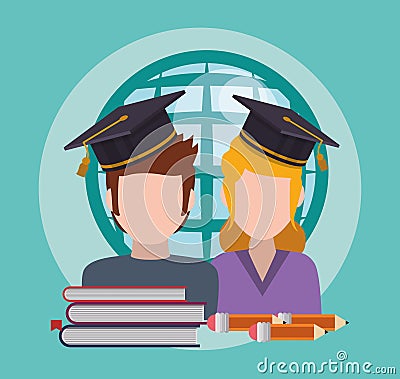 Elearning and ebook design Vector Illustration