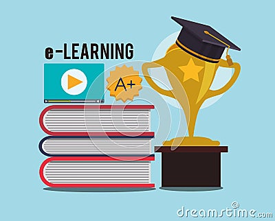 Elearning and ebook design Vector Illustration