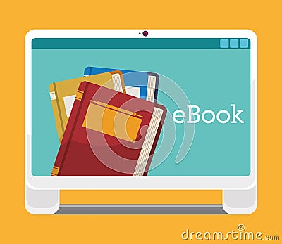 Elearning and ebook design Vector Illustration