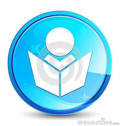 Elearning icon splash natural blue round button Vector Illustration