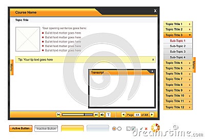 Elearning Interface and Elements Vector Illustration