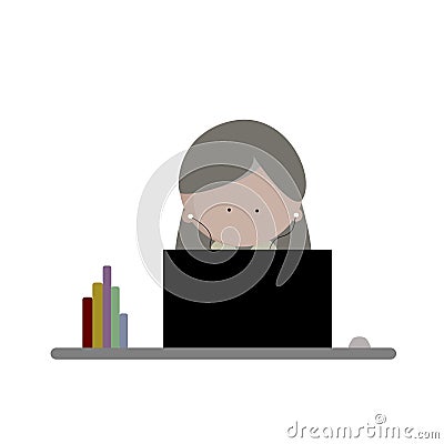 Elearning, Online education or home school, remote working, work from home concept. Vector Illustration