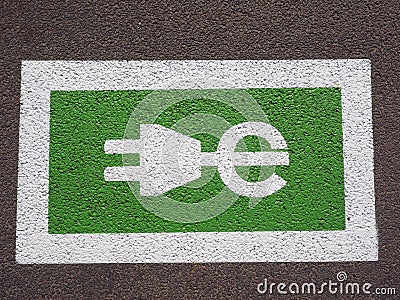 Elecric charger sign in Eindhoven Stock Photo