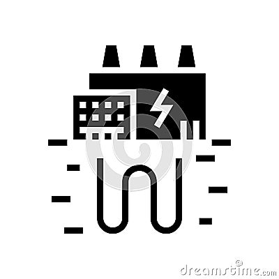 electic energy plant glyph icon vector illustration Cartoon Illustration