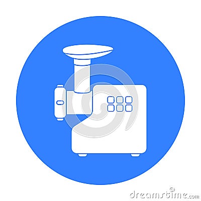 Electical meat grinder icon in black style isolated on white background. Household appliance symbol stock vector Vector Illustration