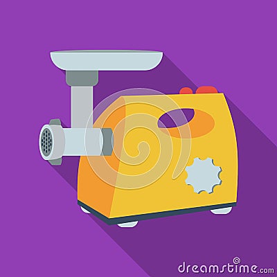 Electical meat grinder icon in flate style isolated on white background. Kitchen symbol stock vector illustration. Vector Illustration