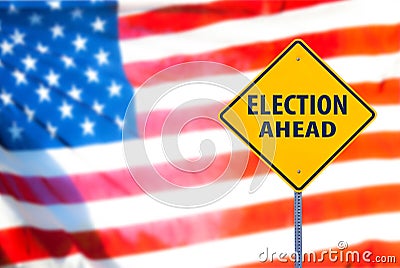 Election Ahead Sign Stock Photo