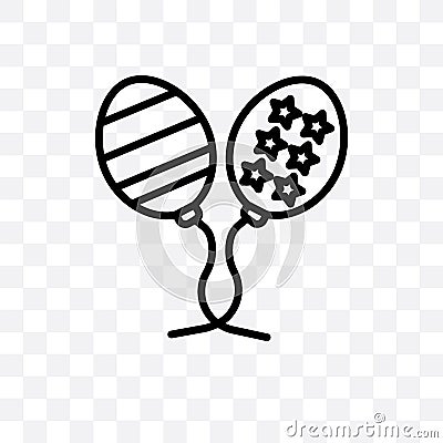 Election balloons couple vector linear icon isolated on transparent background, Election balloons couple transparency concept can Vector Illustration