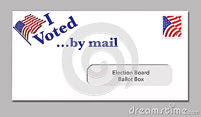 A election ballot envelope in a mailbox is ready to be mailed Stock Photo