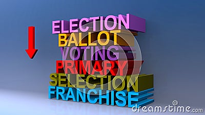 Election ballot voting primary selection franchise on blue Stock Photo