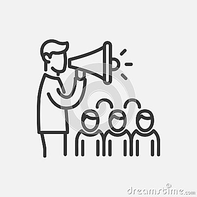 Election campaign- line design single isolated icon Vector Illustration