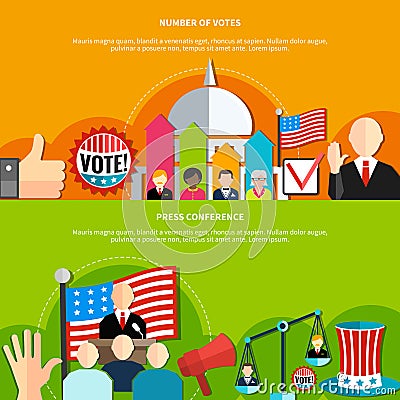 Election Conference and Vote Vector Illustration