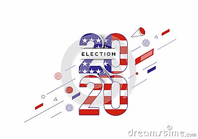 Election day. Usa debate of president voting 2020. Election voting poster. Vote 2020 in USA Vector Illustration