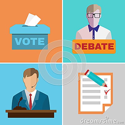 Election Debates Vector Illustration