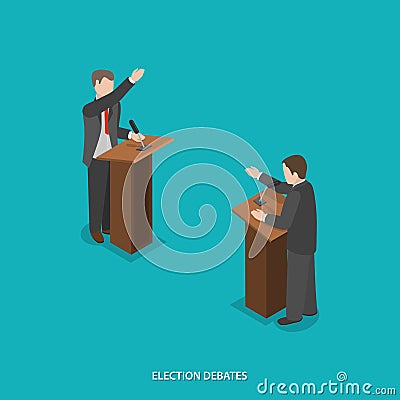 Election debates flat isometric vector. Vector Illustration