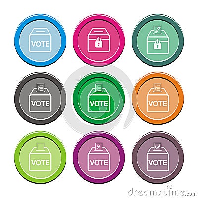 Election flat style icons Vector Illustration