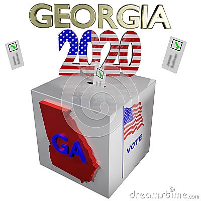 Election 2020 Georgia box 3D illustration Cartoon Illustration