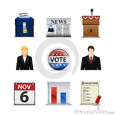 Election Icons Vector Illustration