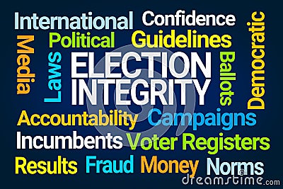 Election Integrity Word Cloud Stock Photo