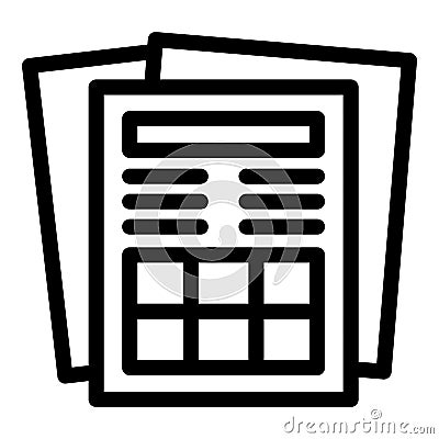 Election paper icon outline vector. Vote poll Stock Photo