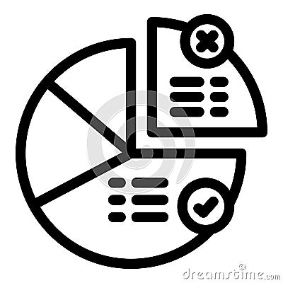 Election pie chart icon outline vector. Vote poll Stock Photo