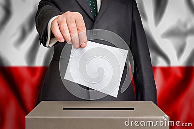 Election in Poland - voting at the ballot box Stock Photo