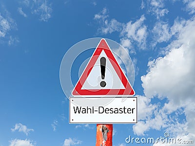 Election politics Disaster shield symbolic in german Stock Photo
