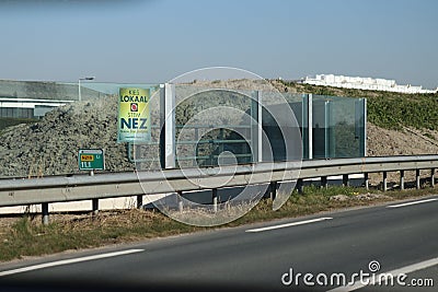 Election poster of local political party NEZ in the municipality Zuidplas Editorial Stock Photo