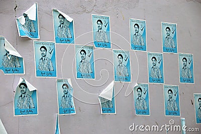 Election posters at the wall Maldives Editorial Stock Photo