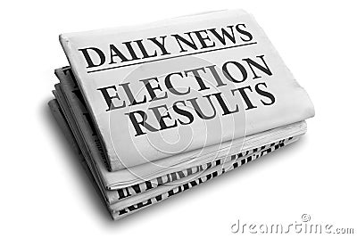 Election results daily newspaper headline Stock Photo