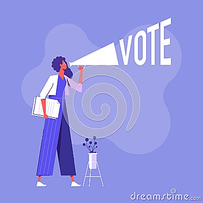 Election and suffrage women concept Vector Illustration