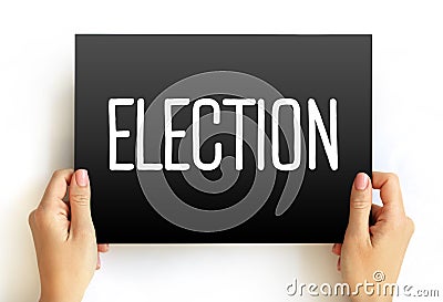 Election text on card, concept background Stock Photo