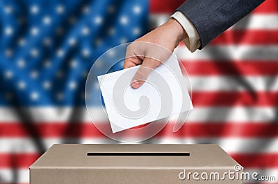 Election in United States of America - voting at the ballot box Stock Photo